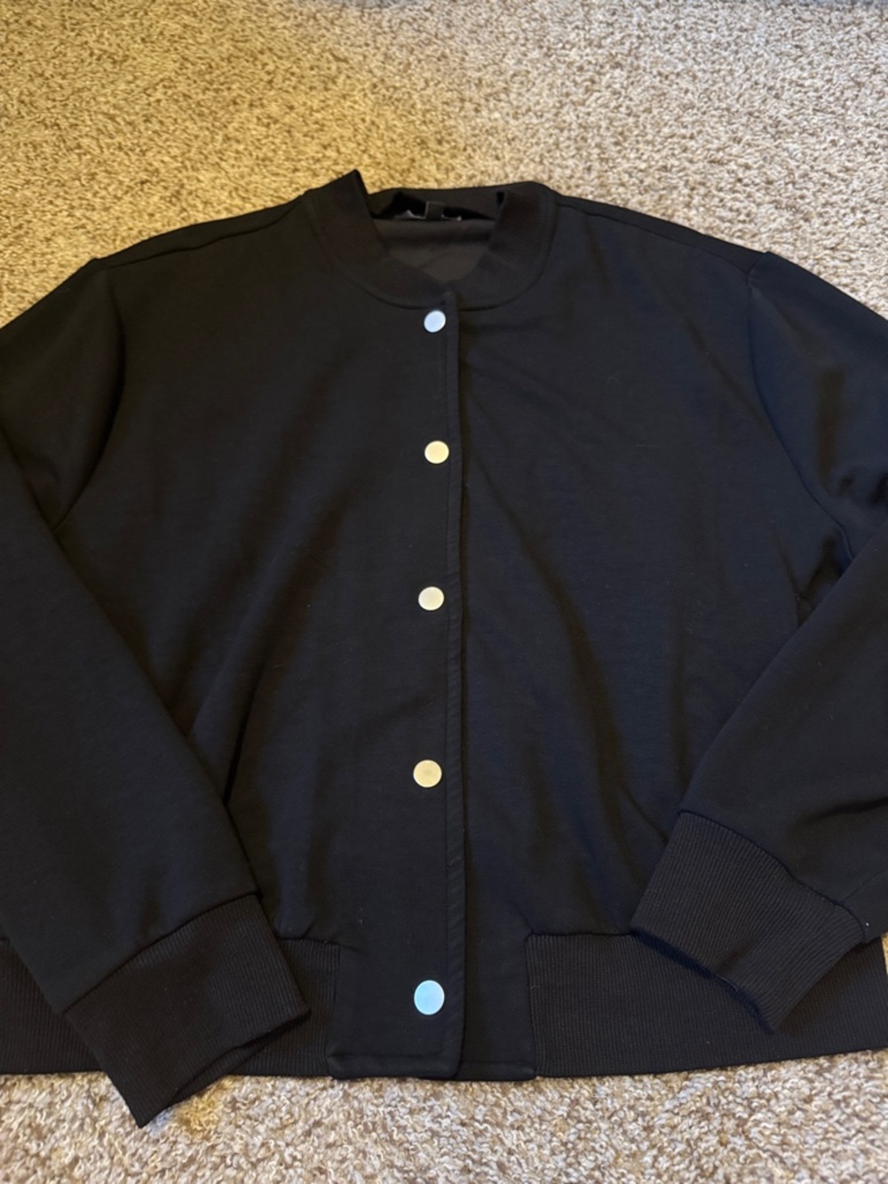EXPRESS KNIT BUTTON FRONT BOMBER JACKET